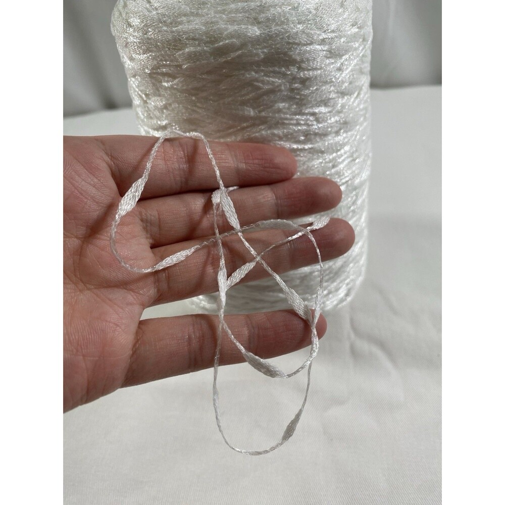 Fancy Spool Cone Yarn White Slub Thread Needlework 500g Net Weight #686